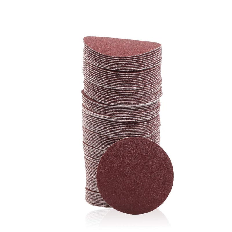 SPEEDWOX 100pc 2 inch Sanding Discs Hook and Loop Sandpaper 150 Grit Sander Disc Sanding for Sanders Drill Grinder Rotary Tools Attachment Woodworking Wood Auto, No Hole - Image 1
